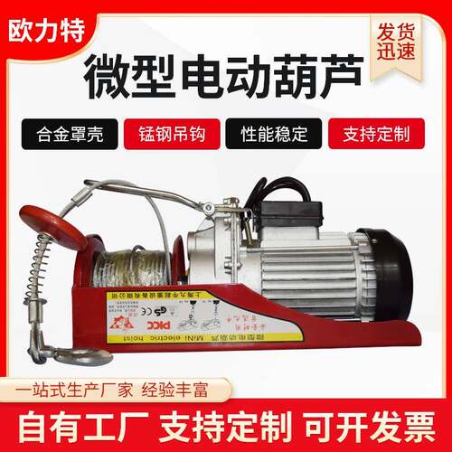 微型电动葫芦PA200提升机吊机PA600钢丝绳装修家用小吊机电动葫芦