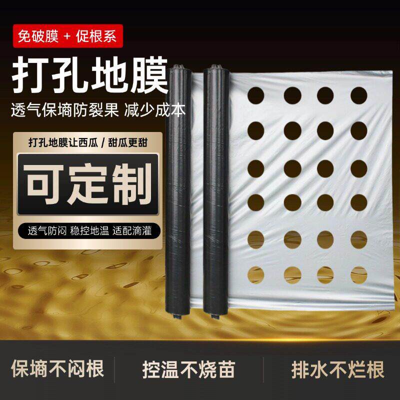 农用打孔地膜银黑双色种植除草有孔种菜专用防草草莓银黑膜薄膜