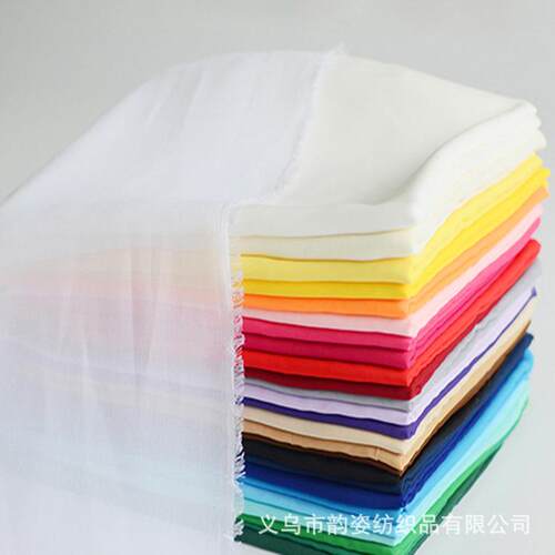 纯色100 D全涤高捻雪纺面料古装汉服襦裙布料夏季内衬连衣裙面料