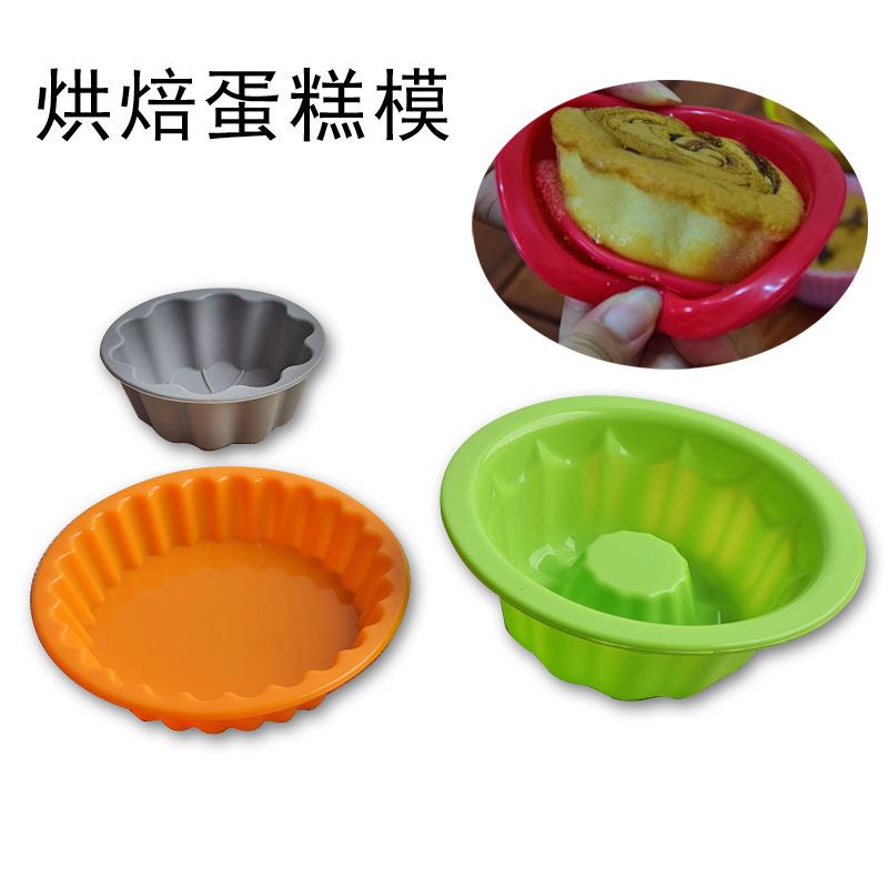 佳居中空圆形甜甜圈模具硅胶蛋糕杯马芬杯泡芙发羔烘焙模具易脱模