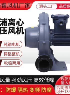 BT4气体防爆CT4粉尘防爆21区中压鼓风机CX-75A铝合金蜗壳风机750w
