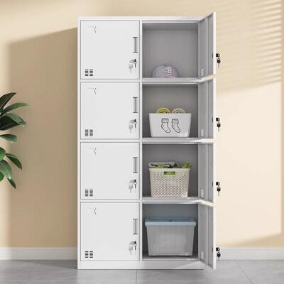八门更衣柜钢制多门储物柜员工宿舍换衣柜鞋柜碗柜存包柜带锁柜子