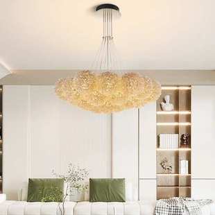 2023新款 卧室灯轻奢水晶荔枝吊灯简约现代主卧室餐厅房间创意圆球