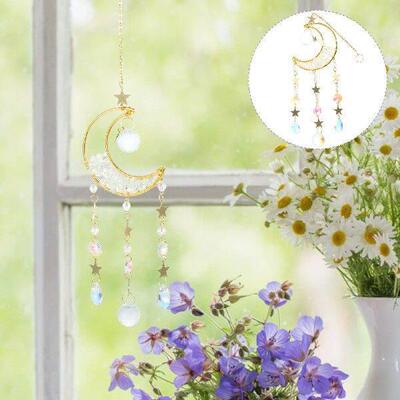 Sandglass Hanging Decor Elegant Glass Suncatcher Rainbow