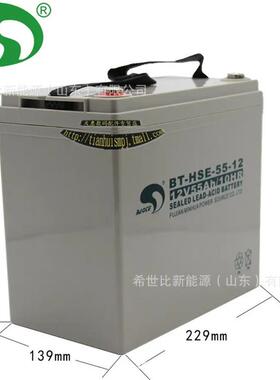 赛特蓄电池 BT-HSE-55-12太阳能板储能12V55AH房车露营用电池