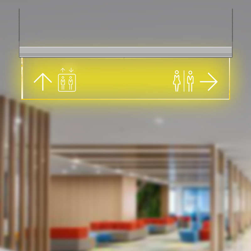 悬挂式发光指示牌卫生间标识安全出口提示牌走廊过道LED吊牌