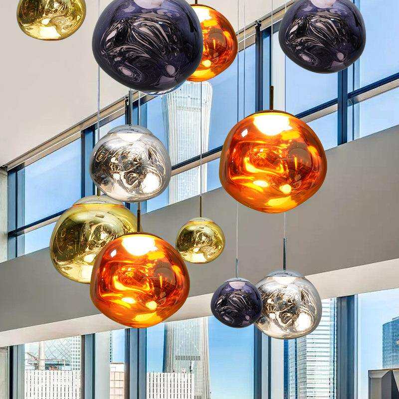 后现代熔岩吊灯挑空客厅餐厅灯装饰创意loft公寓别墅复式楼梯吊灯