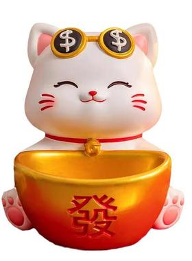 创意招财猫玄关钥匙收纳摆件中式乔迁新居客厅家居装饰品公司礼品