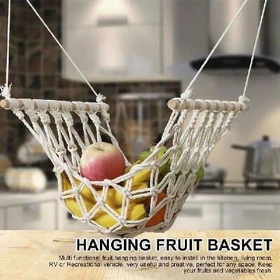 Fruit Hammock Under Cabinet Macrame Vegetable Net Fruit