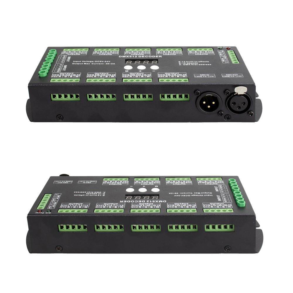 36CH通道LED DMX512解码器2A七彩控制器RGBW舞台KTV灯带数显按键