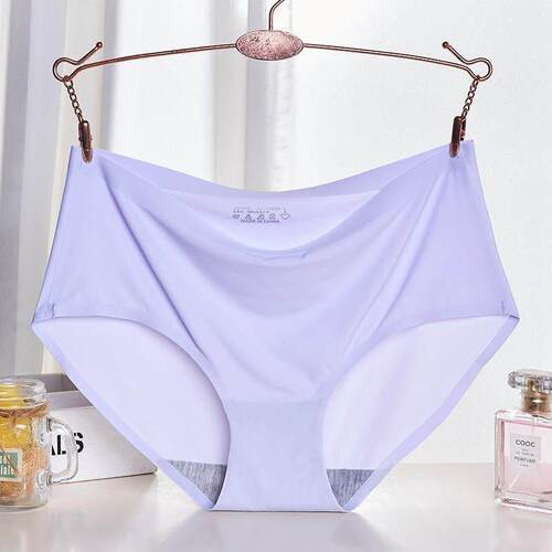 Women Seamless Panties Mid Waist Briefs Knickers Underwear