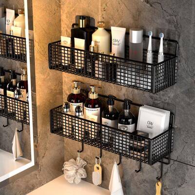 Bathroom Shelves Kitchen Wall Shelf Shower Storage Rack挂架