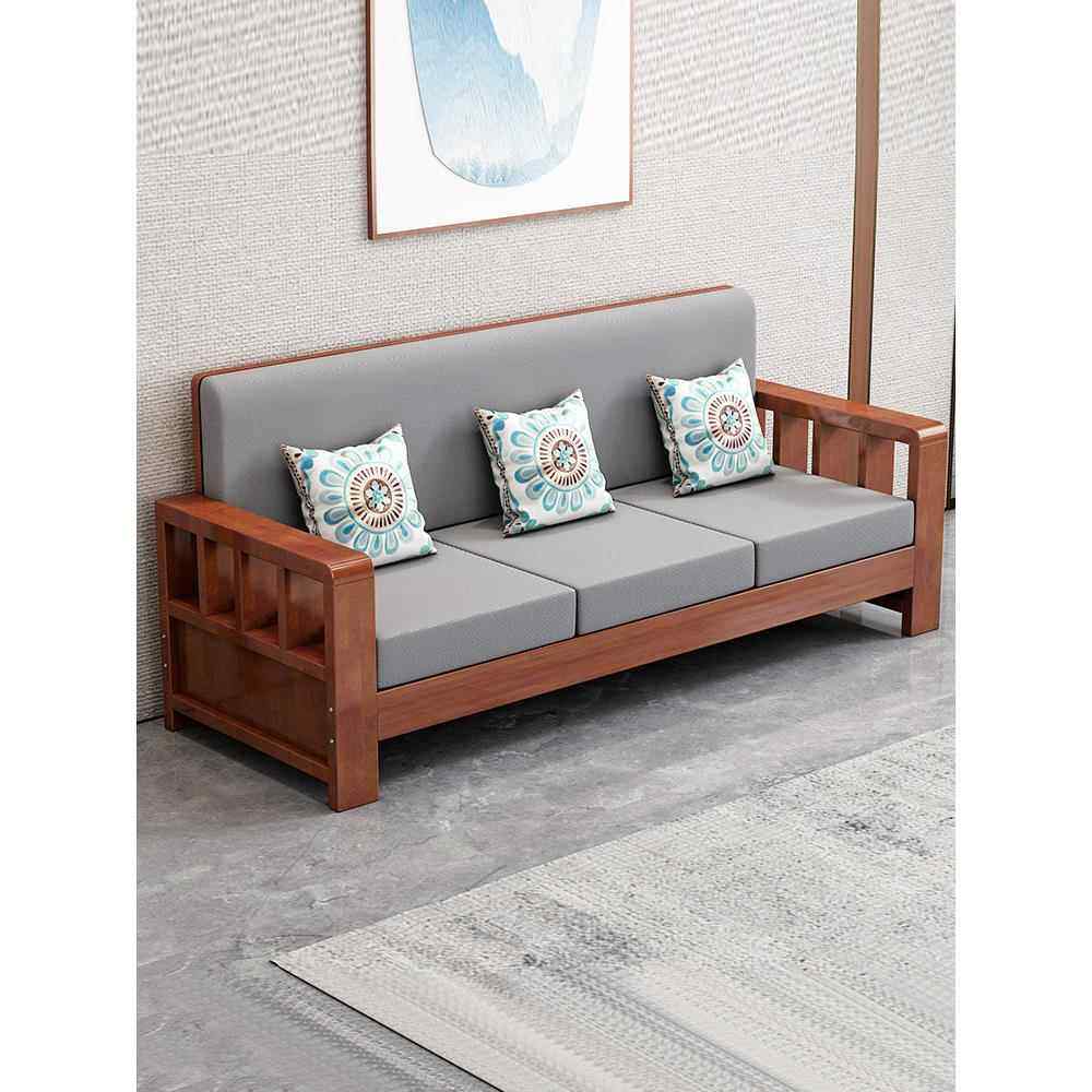 新中式实木沙发家具组合农村客厅大小户型全实木现代简约冬夏两用