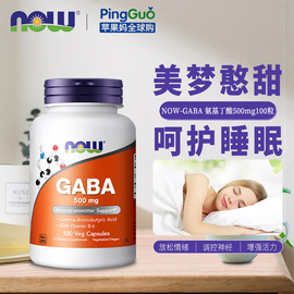 诺奥NOW Foods 伽马氨基丁酸GABA胶囊500mg100粒安眠助眠调节情绪