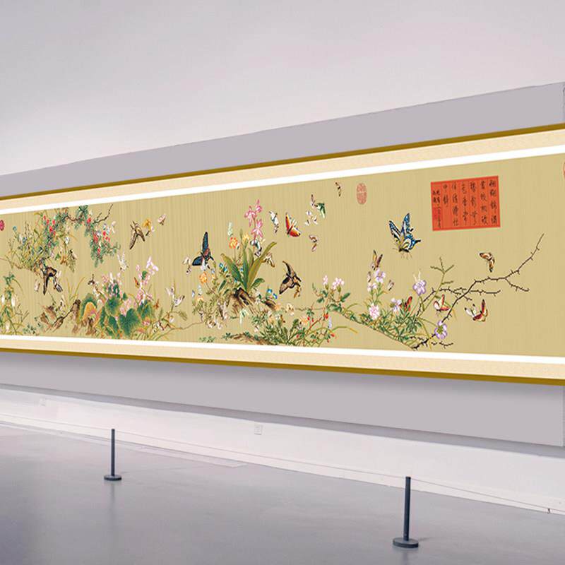 KS十字绣2025新款蝴蝶花卉客厅书房大气中式挂画手工线绣百蝶图