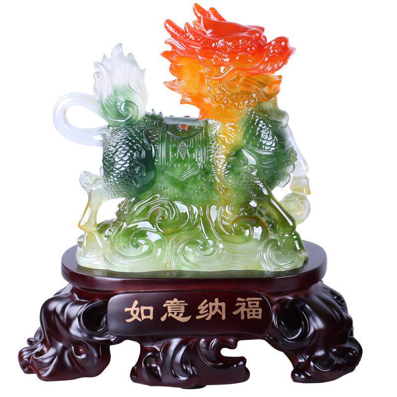雅信玉麒麟摆件一对 家居装饰品风水摆设工艺品 开业送礼领导图片