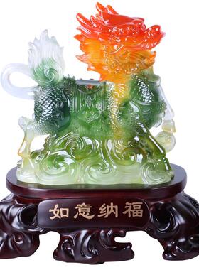 雅信玉麒麟摆件一对 家居装饰品风水摆设工艺品 开业送礼领导