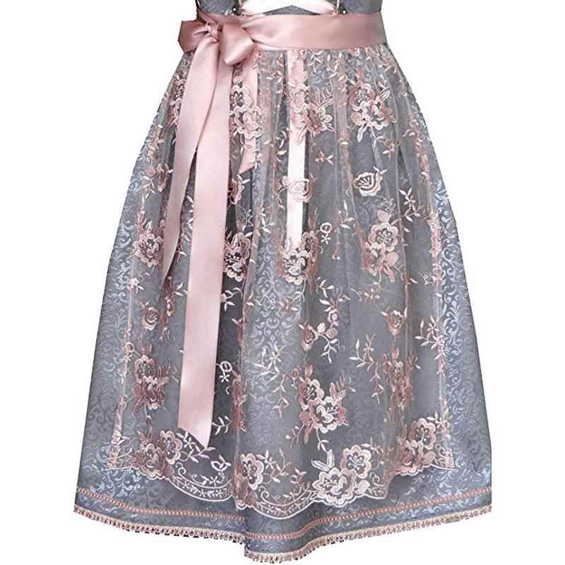 Oktoberfest Women's Dress Square Neck Waist Tie Lace Apron
