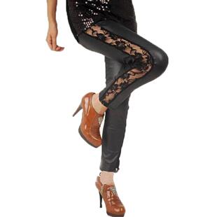 leggings with Imitation stitching women lace matte