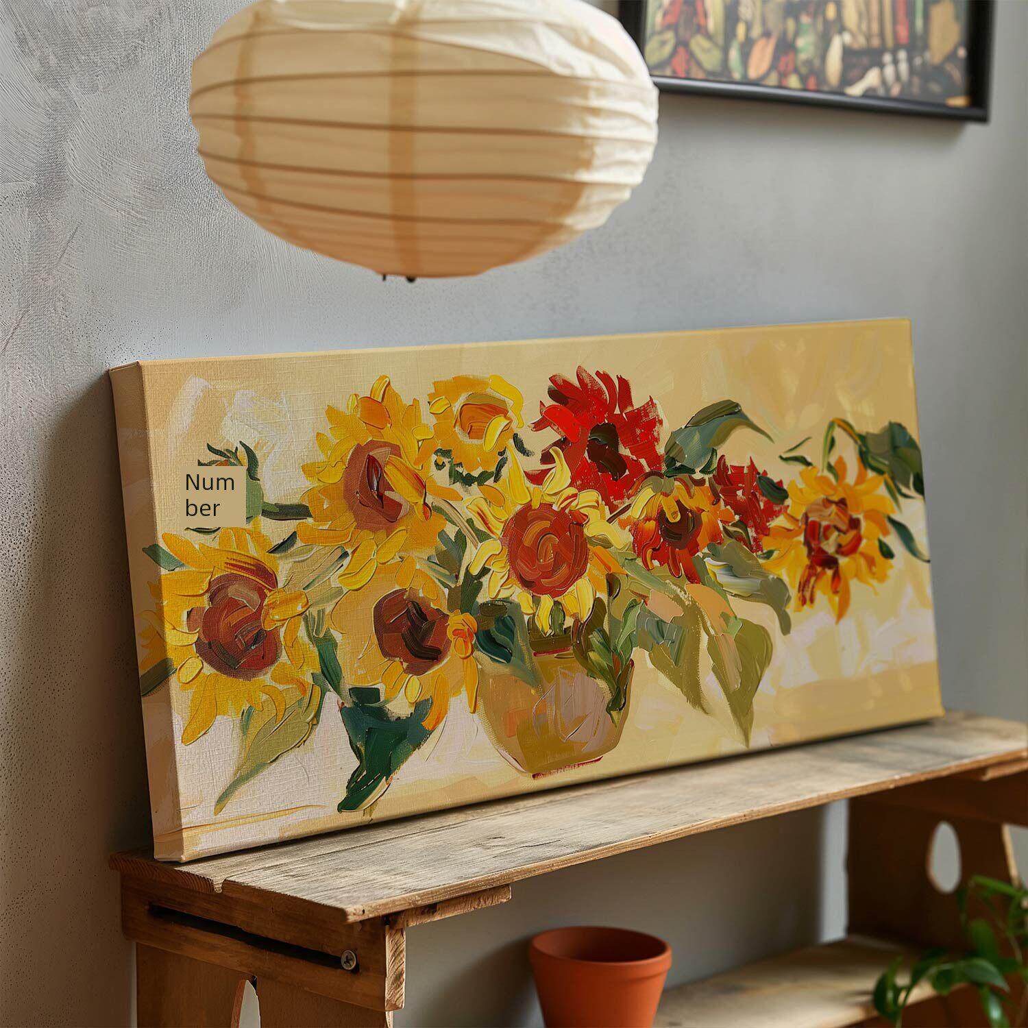 布纸有爱 向阳而生 简约现代向日葵花卉装饰画客厅沙发背景墙挂画