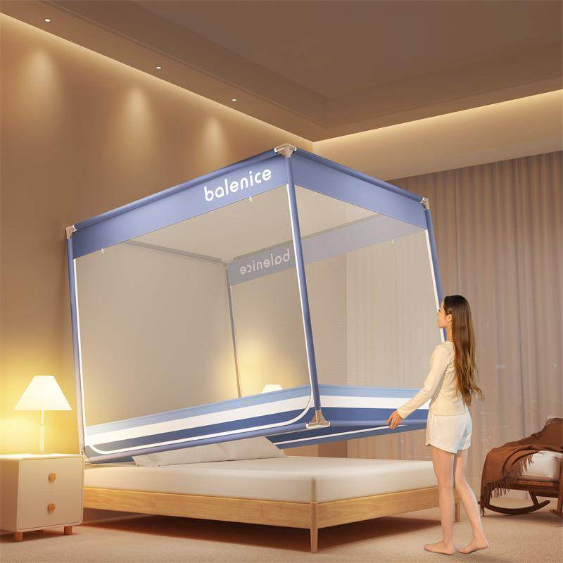 类防摔米8床5家用蚊帐三1开门免安带支架全套婴方顶坐床装儿童a蒙