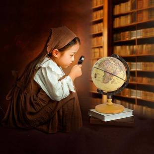 公室摆地球仪件英文938地球仪办家居摆件欧式 复古球仪 地风格