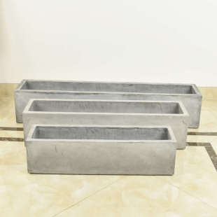 水泥花盆新款黑陶瓷大号长方形马槽简约阳台种菜花坛镁泥超市迪鹏