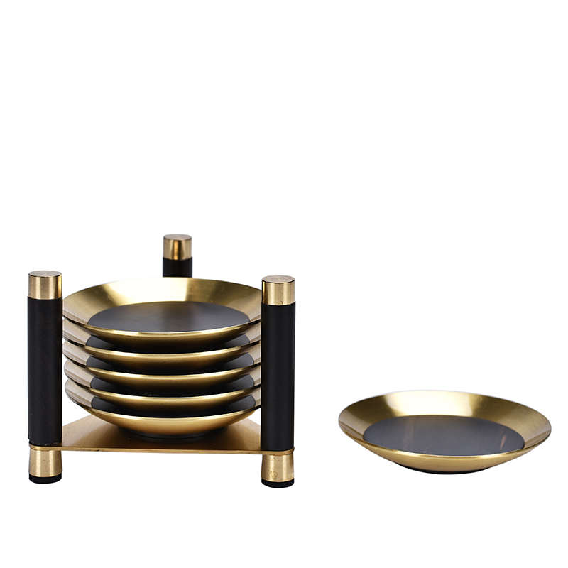 紫光檀实木纯铜茶杯垫杯托茶垫茶托防烫茶垫子会客高档茶具配件