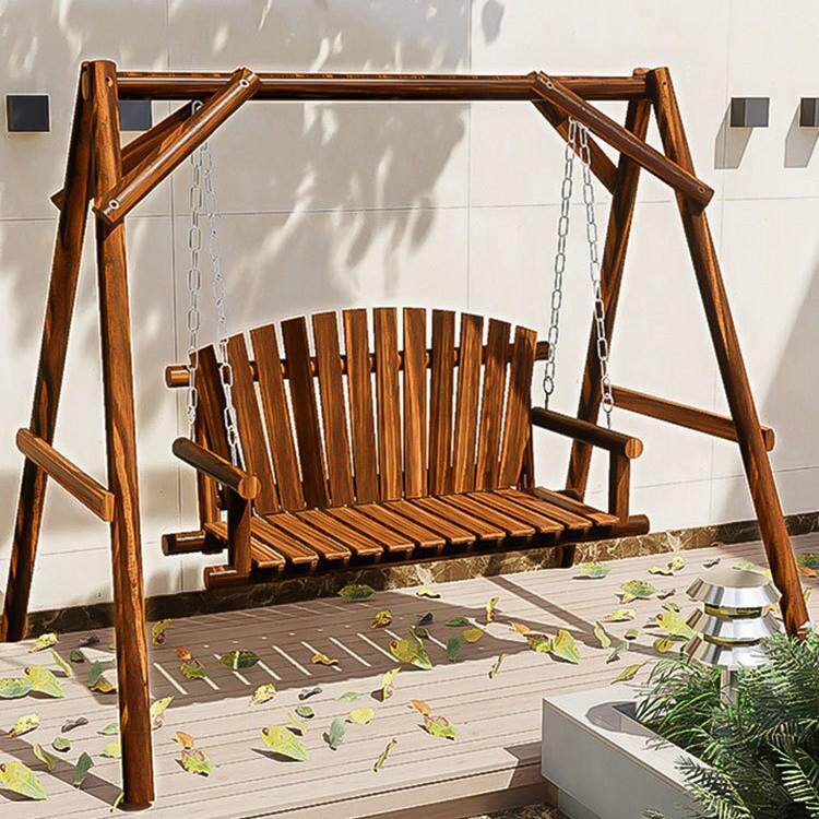 实木户外秋千庭院公园摇椅室外吊椅花园别墅防腐木儿童双人大秋千