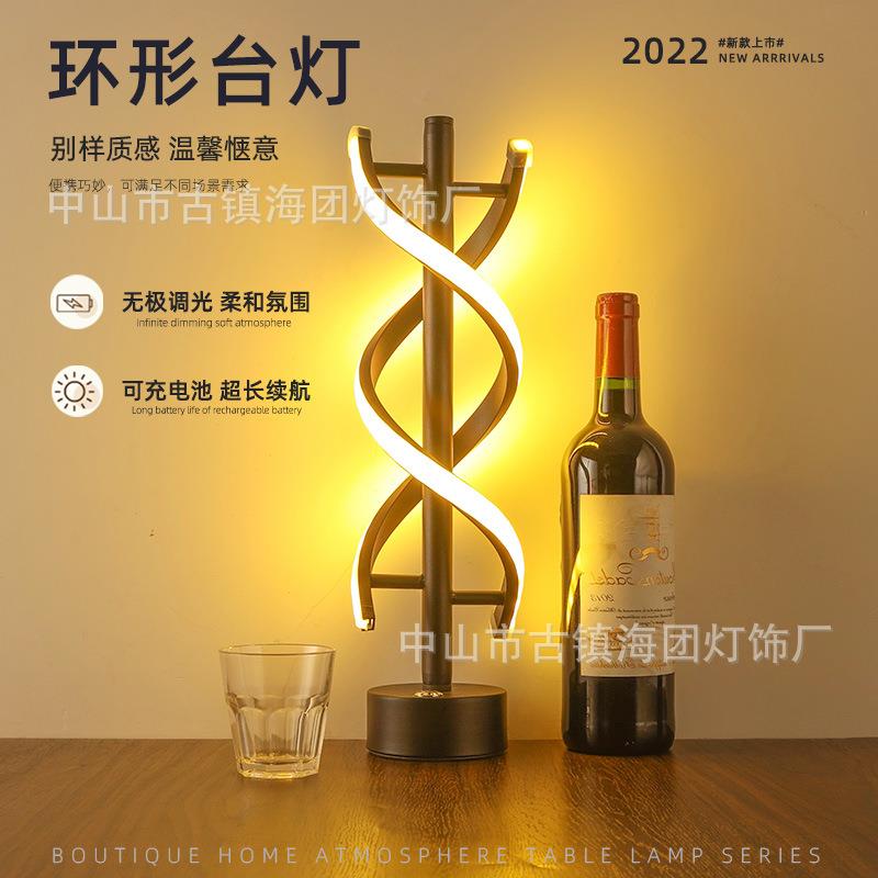 亚马逊跨境LED充电酒吧台灯简约复古创意咖啡厅桌灯家居装饰桌灯