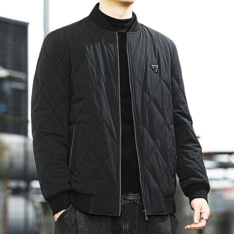 2025秋冬新款男士棉衣外套加厚保暖棒球领棉服商务爸爸装休闲夹克
