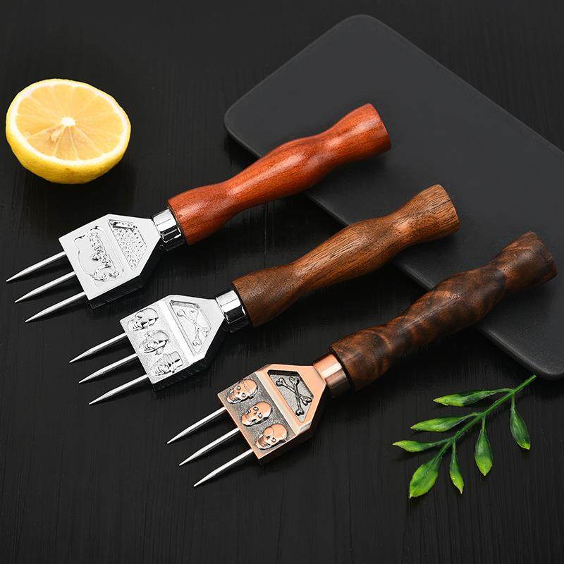 不锈钢凿冰器三叉冰锥 酒吧碎冰工具冰球削冰锥骷髅头三叉戟锥头