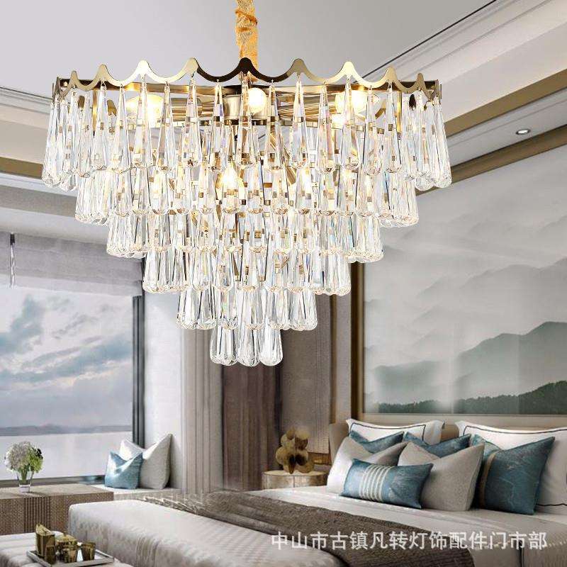 北欧后现代轻奢客厅灯水晶港式吊灯简约创意个性餐厅灯饰卧室灯具