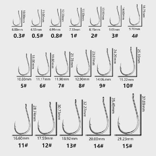 5Pack Carbon Steel Fishing Hooks Barbed Hook Back Barb Carp