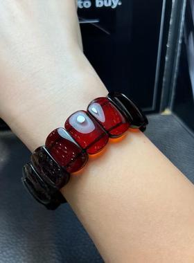 天然波罗的海血珀手排 红色琥珀手链 女款简约轻奢欧洲设计进口版