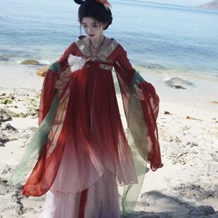 朝桦庄朝夕春夏新品南北朝套装汉服广袖流仙裙飘逸一片式新款日常