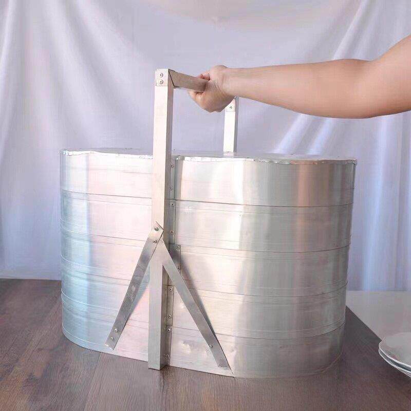 铝制送饭盒，酒店多层大容量木箱，食品送饭盒，木制防滑保温箱