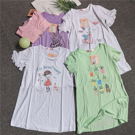 中小女儿童装睡裙夏季短袖莫木代尔纯棉空调家居服薄款连衣裙