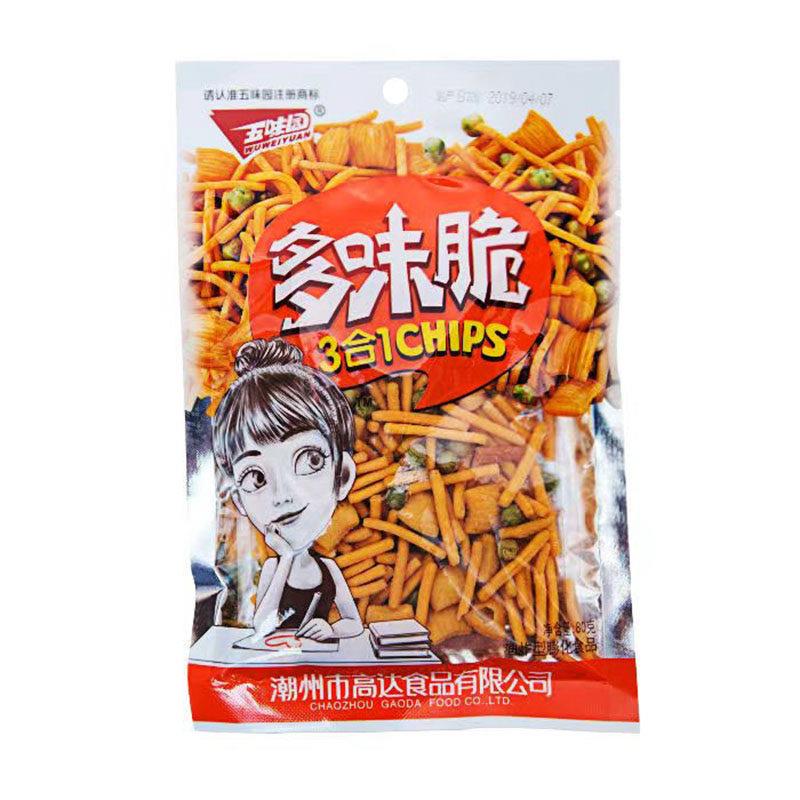 正宗五味园三合一多味脆pk香脆青豆童年小方角虾条薯条怀旧休闲小