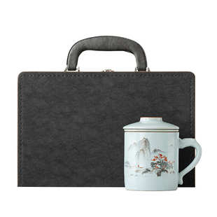 汝窑水杯马克套装 杯陶瓷泡茶杯杯子茶具礼品办公茶水分离杯过滤