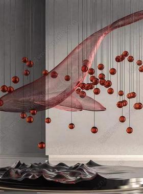 户外不锈钢镂空鲸鱼雕塑商场幼儿园空中艺术装置室内挂件造景吊饰