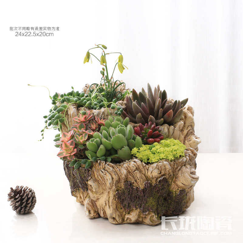 树脂根雕主题花盆 多肉树脂花盆 办公微景观摆饰 树脂摆件 1024,鲜花速递/花卉仿真/绿植园艺,花盆,淘宝优惠券,粉丝福利购,淘宝优惠卷