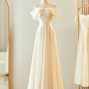 伴娘服平时可穿冬中式伴娘服晚礼服冬季简约婚礼服高端冬天演出