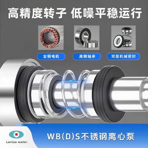 定制WB(D)S不锈钢离心泵304材质耐酸碱防腐低噪大流量工业离心泵