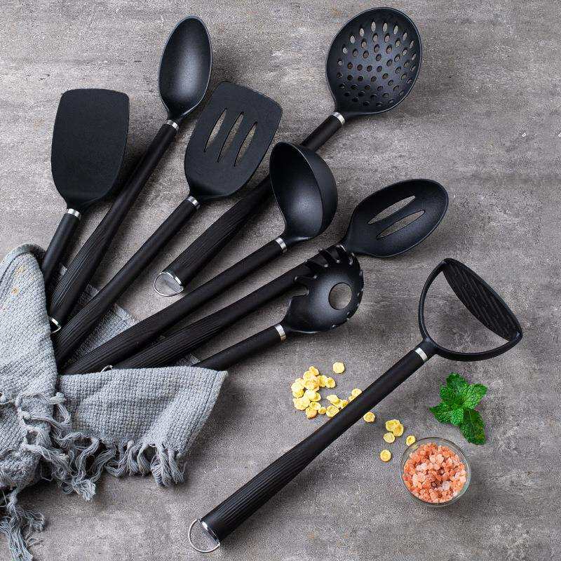北欧风尼龙厨具塑料不粘锅汤勺锅铲套装 厨房用具套装尼龙铲漏铲
