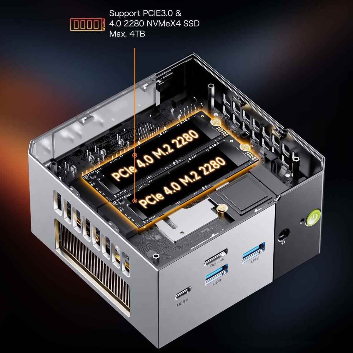 极摩客EVO-X1迷你电脑主机锐龙AI 9 HX370 AI 游戏办公设计miniPC