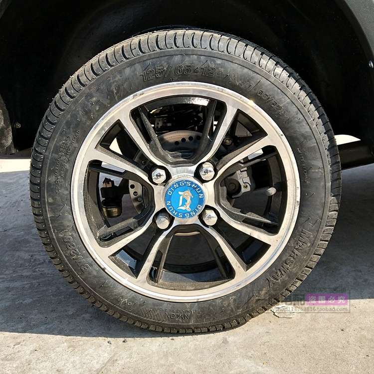 老年代步车电动三轮四轮汽车125/135/65/70R12铝合金备用轮胎轮毂