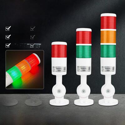 欧姆迪多层警示灯LED三色灯报警灯OMD50-3T-J机床信号塔灯折叠24V