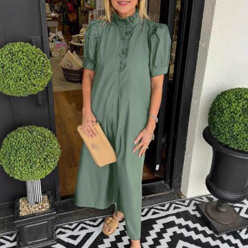 Standing collar long shirt women's top 立领长款衬衫女上衣