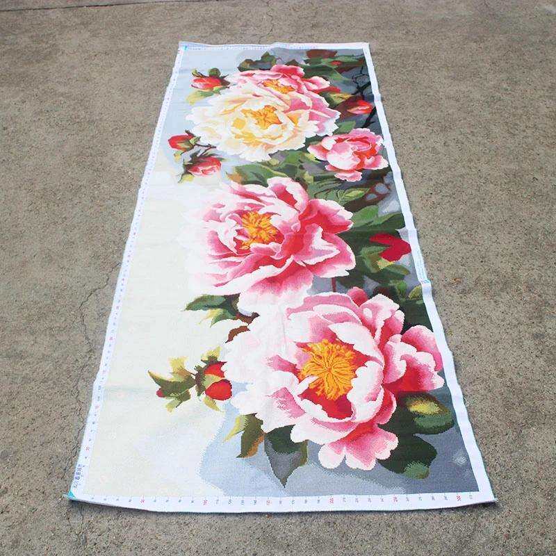 绣好的纯手工十字绣成品春意嫣然牡丹花开富贵吉祥挂画不带框